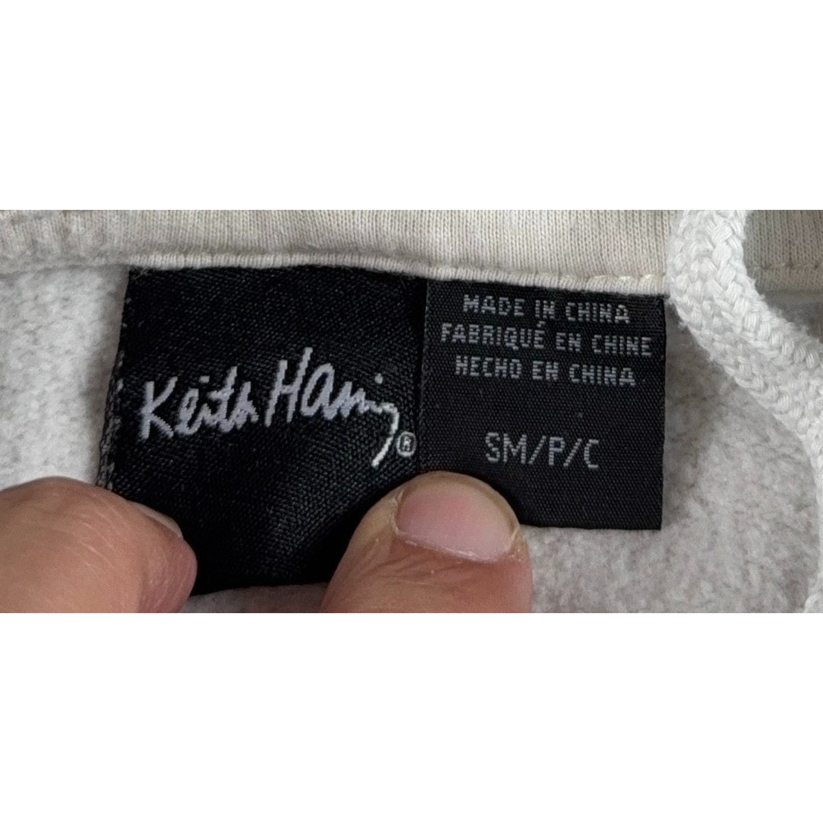Keith Haring Hoodie Mens S White Dancing Figures Pop Art Pullover Sweatshirt