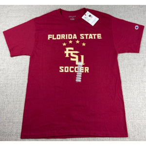 Champion Florida State FSU Womens Soccer Four Stars T Shirt Medium NWT Garnet