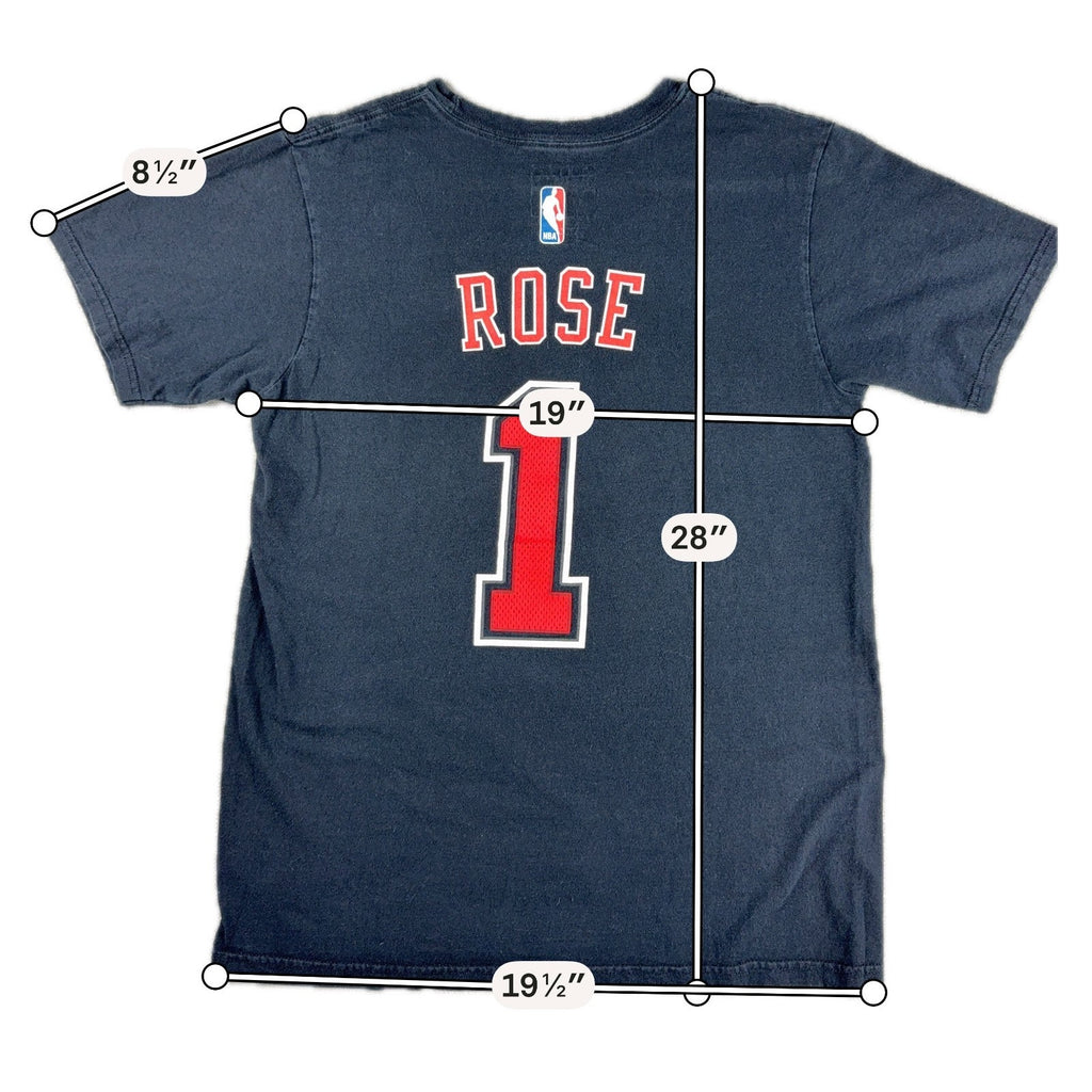 Adidas Derrick Rose Chicago Bulls #1 T Shirt Mens M NBA Black Stitched Graphic
