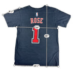Adidas Derrick Rose Chicago Bulls #1 T Shirt Mens M NBA Black Stitched Graphic