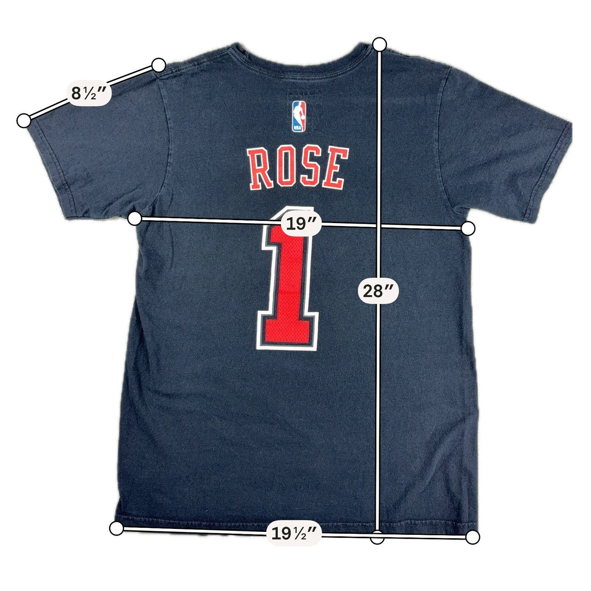 Adidas Derrick Rose Chicago Bulls #1 T Shirt Mens M NBA Black Stitched Graphic