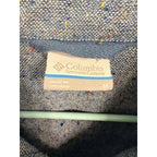 Columbia Mens Medium Blue Wool Blend Speckled Button Up Shirt Heathered Outdoor