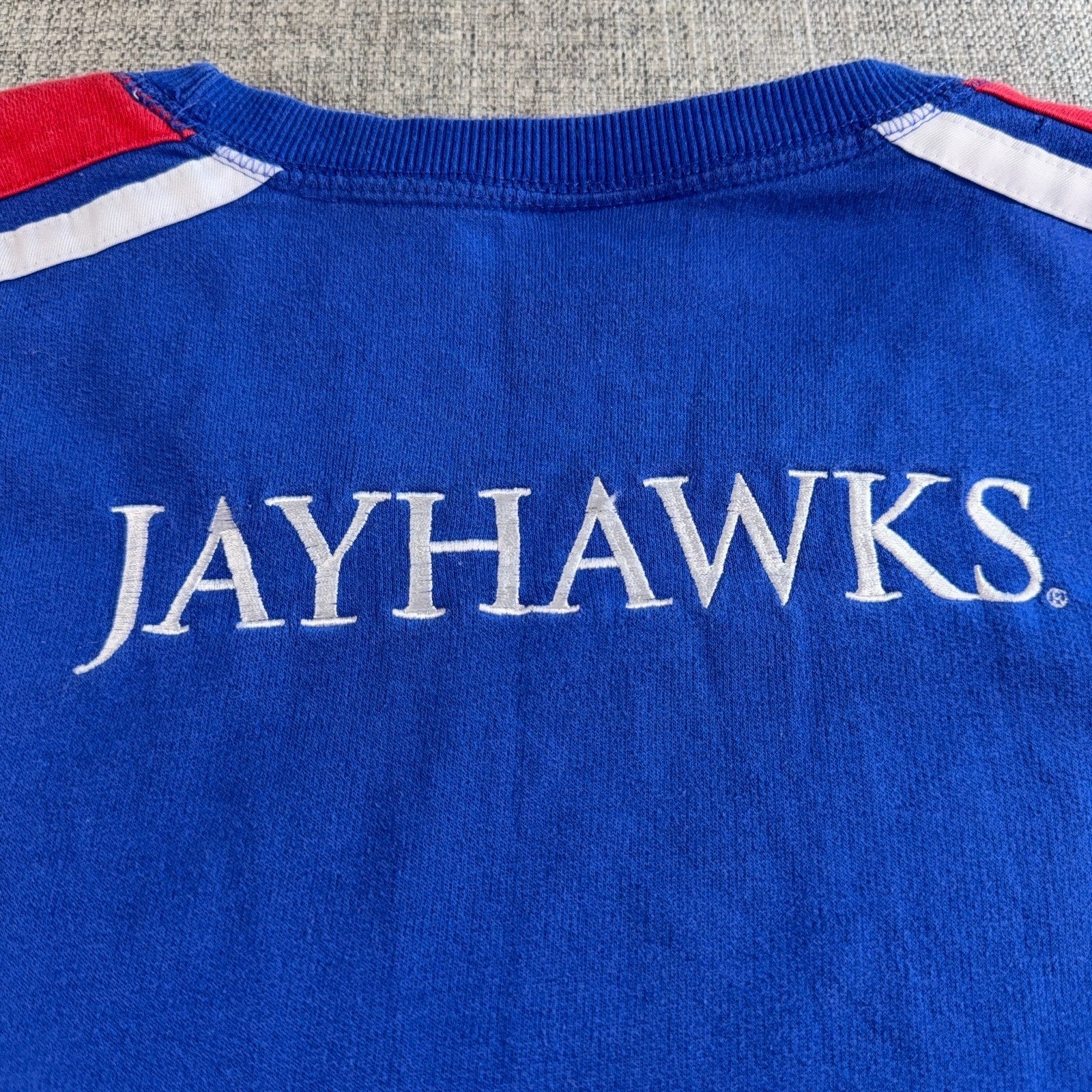 Champion Kansas Jayhawks Women’s L Blue Embroidered Crewneck Sweatshirt KU