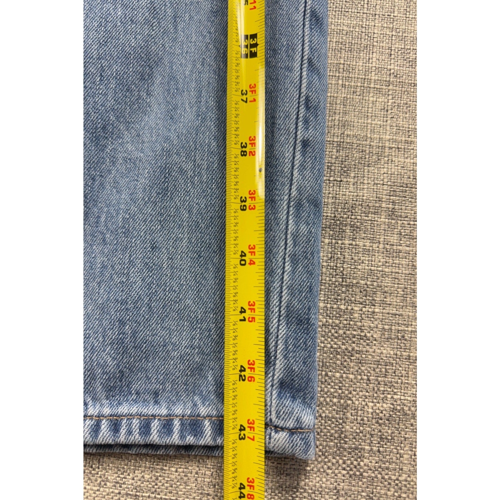 H&M Baggy Jeans Mens 34x32 Light Wash Custom Rose Embroidery Skater Y2K