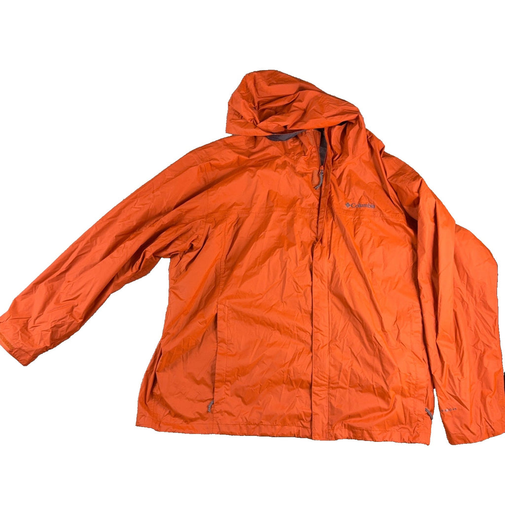 Columbia Watertight II Omni-Tech Rain Jacket Men’s 3X Orange Hooded Waterproof