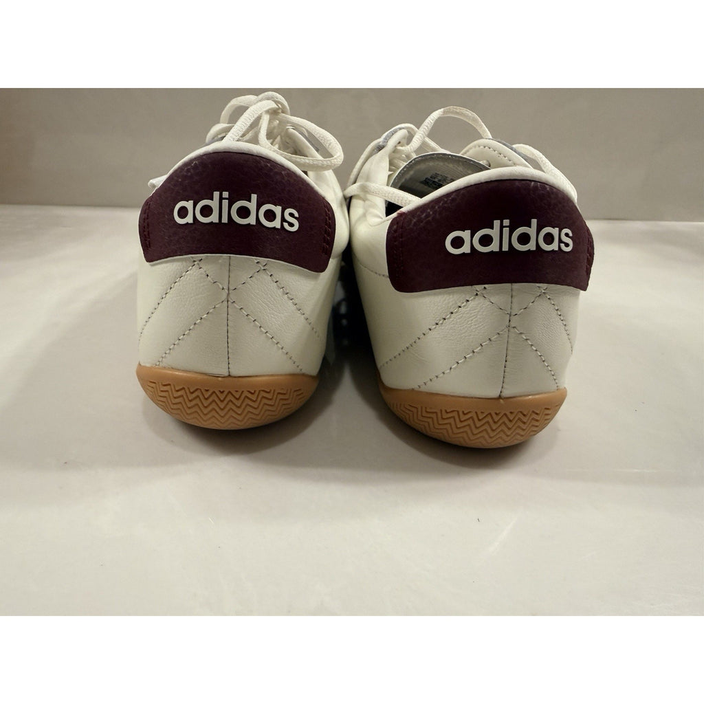 Adidas Grand Court Lo Men 10.5 White Burgundy Gum Sole Casual Terrace Sneakers