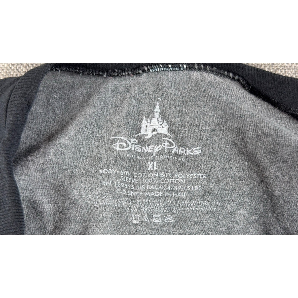 Disney Parks Walt Disney World 1971 Mickey Mouse Raglan Shirt Mens XL Gray