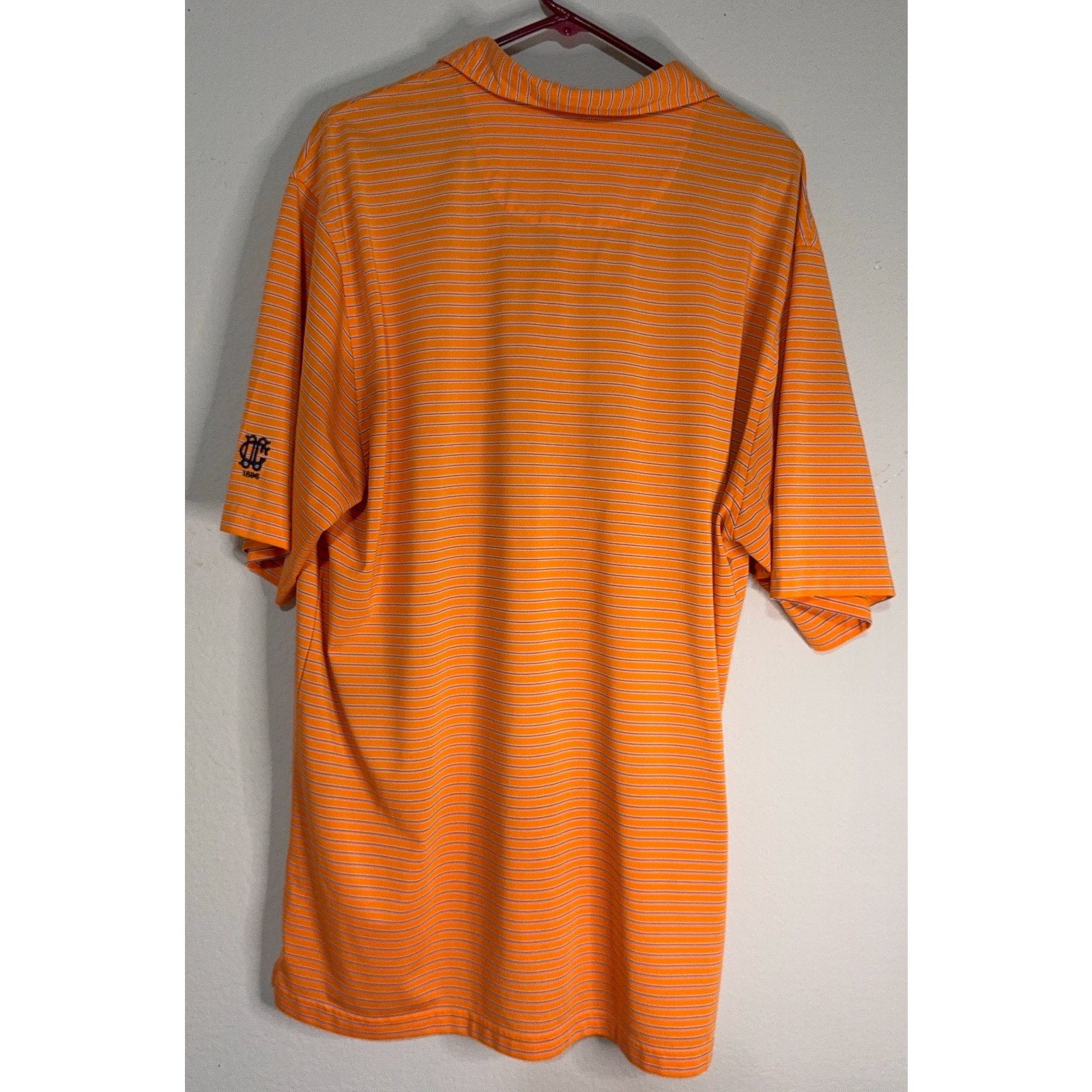 Donald Ross Golf Polo Lot Mens XL Orange Blue Striped Performance Shirts 1896