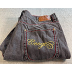 Coogi Australia Jeans Mens 42x35 Gray Baggy Y2K Hip Hop Embroidered Denim