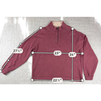Jos A Bank Mens Large Burgundy Quarter Zip Sweater 100% Cotton Pullover Mock Nec