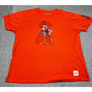 Oklahoma State Cowboys Pistol Pete Retro Brand T Shirt XXL Orange Made USA OSU