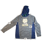 Notre Dame Fighting Irish Hoodie Men L Fanatics Gray Navy Pullover