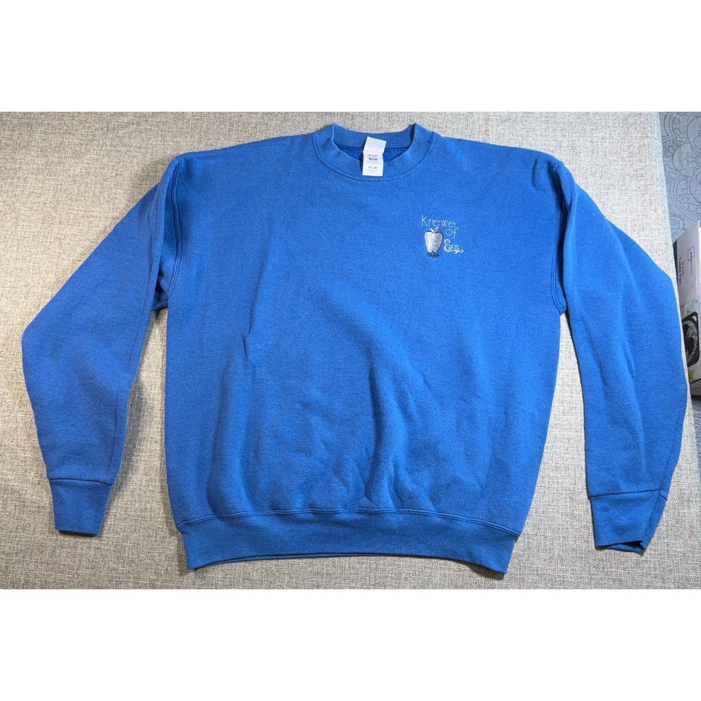 Krewe of Eve 1986 Sweatshirt XXL Blue Mardi Gras Embroidered Apple FOTL