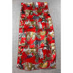 Vintage Cat Print Scarf Lot 2 City Silk Co Red Ivory Sheer Made in Korea