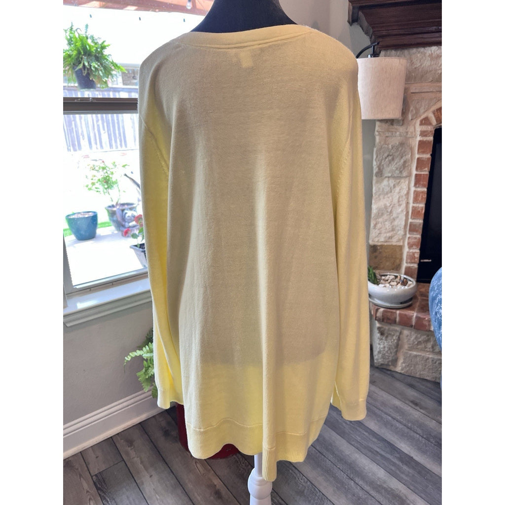 J Jill Womens 2X Lightweight Tunic Sweater V Neck Long Sleeve Soft Knit Relaxed