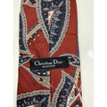 Vintage Christian Dior Monsieur All Silk Red Blue Paisley Italy USA Designer Tie