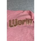 Walt Disney World Spirit Jersey XS Pink Rose Gold Glitter Long Sleeve Disney