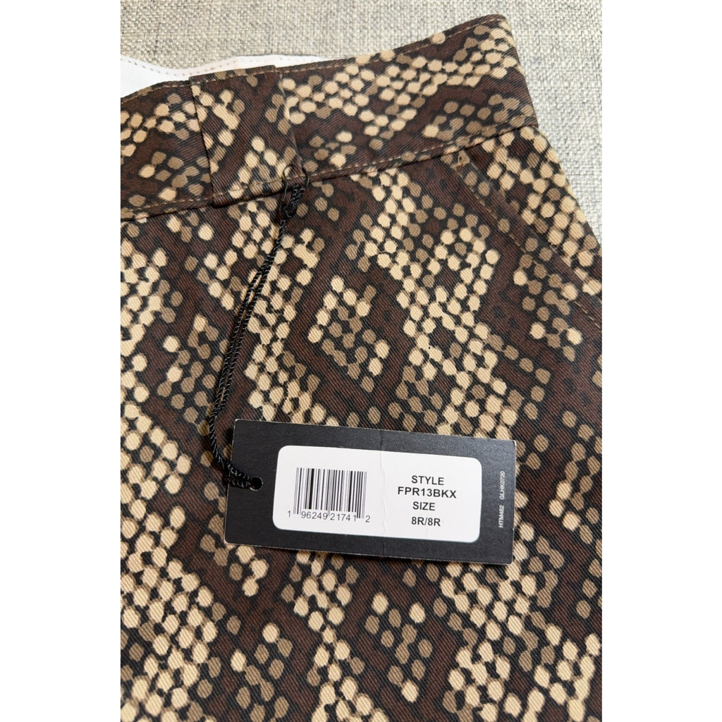 Dickies Womens 8R Snakeskin Pants Brown Python Workwear Trousers NWT