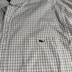 Vineyard Vines Classic Fit Tucker Shirt Mens Medium Gray Gingham Cotton Stretch