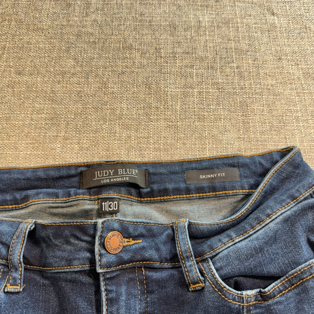 Judy Blue Jeans Womens 11/30 Skinny Fit Stretch Front Seam Dark Wash Denim
