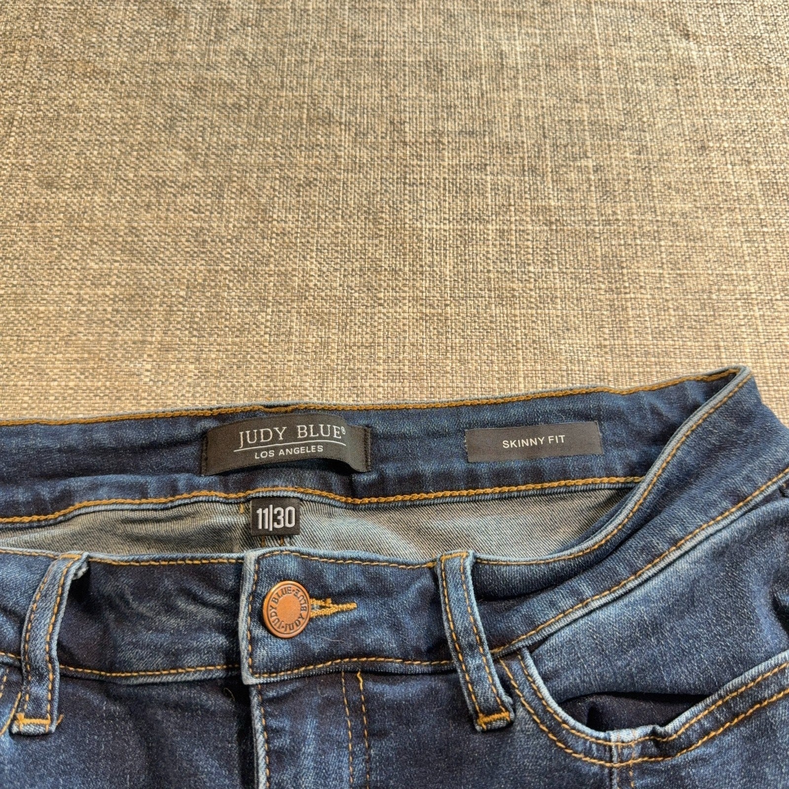 Judy Blue Jeans Womens 11/30 Skinny Fit Stretch Front Seam Dark Wash Denim