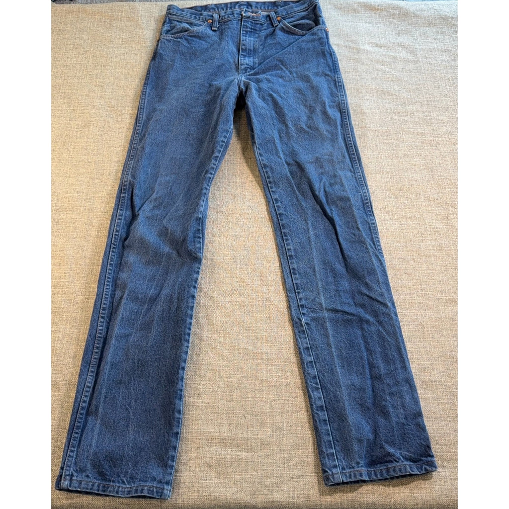 Wrangler 13MWZ Cowboy Cut Jeans Mens 33x36 Blue Denim Original Fit Western USA