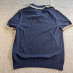 Ted Baker London Wool Knit Polo Shirt Womens Size 2 Navy Quarter Zip Short Sleev