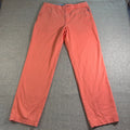 TrueFlies Pants Mens 34x32 Coral Orange Fishing Chino Flat Front Embroidered
