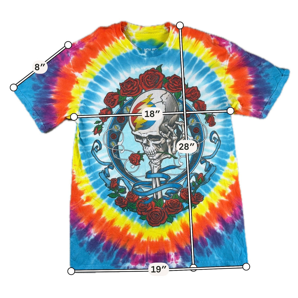 Liquid Blue Grateful Dead T Shirt Mens M Tie Dye Bertha Skull Roses Steal Face