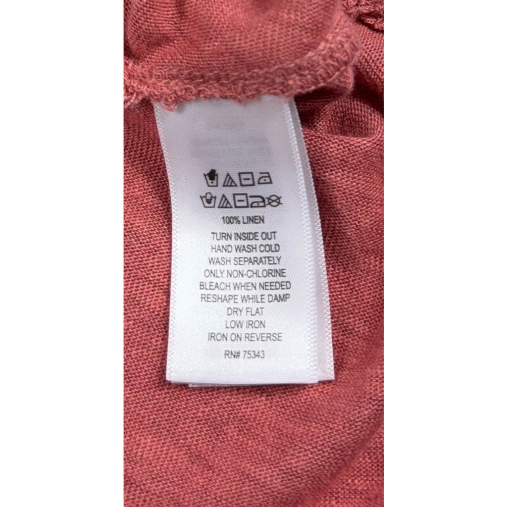 Sigrid Olsen 100% Linen Tank Top Women Small Coral V Neck Tunic A Line