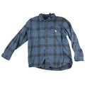 Carhartt Loose Fit Plaid Button Down Shirt Men L Blue Black Workwear TW4451-M