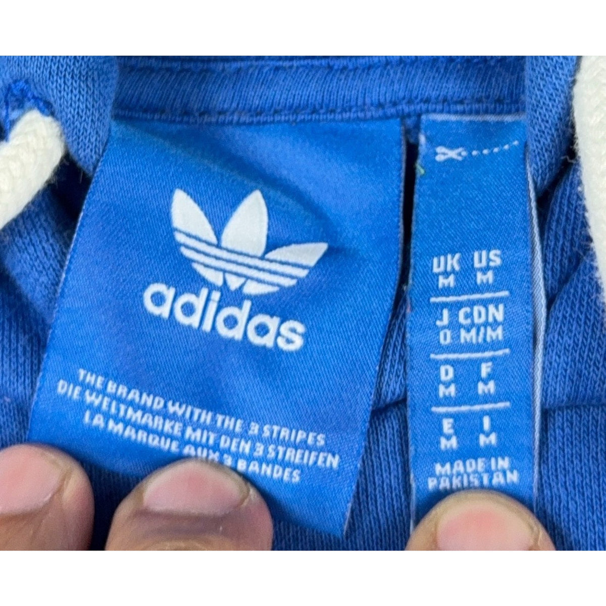 Adidas Originals Trefoil Hoodie Mens M Blue White Pullover Sweatshirt 2017