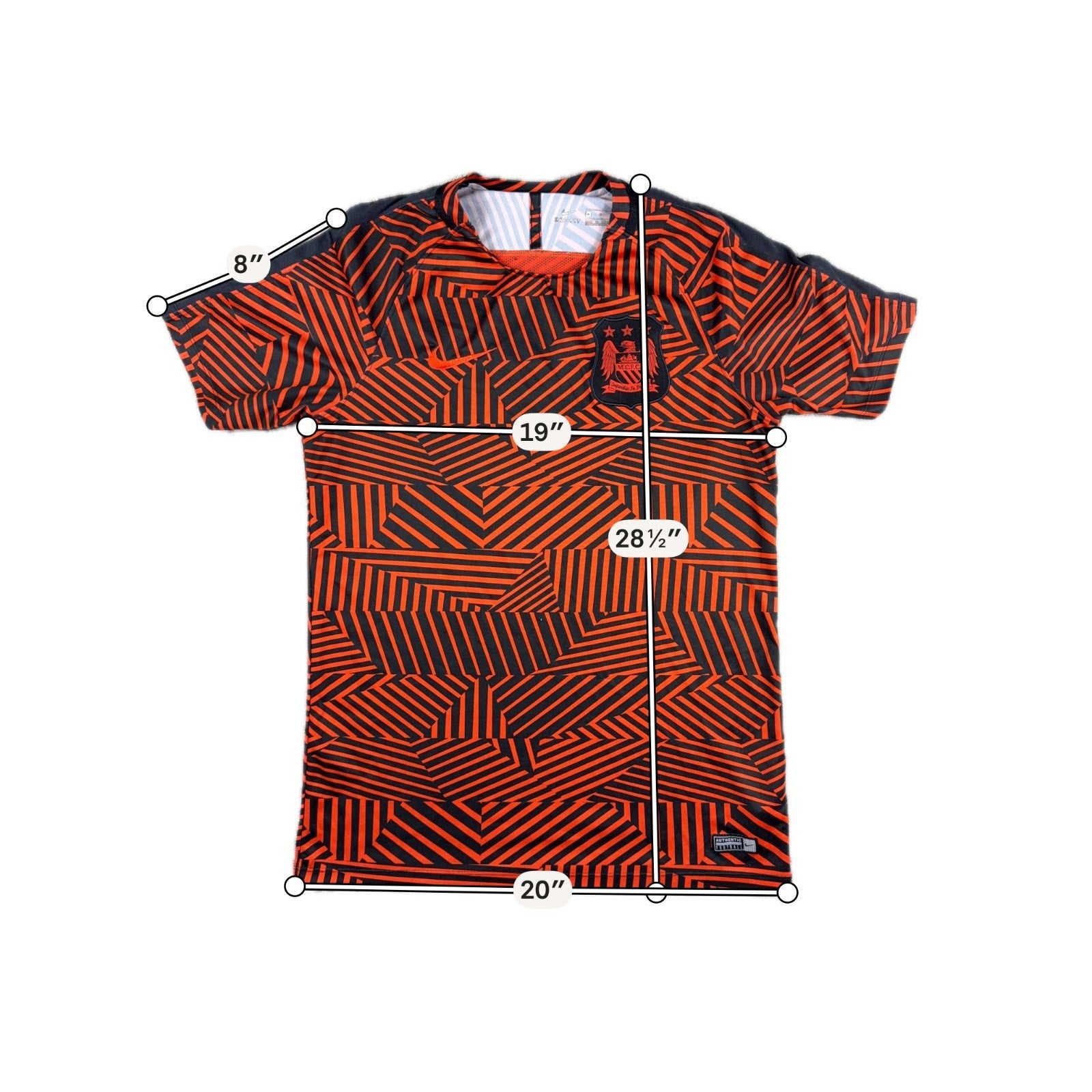 Manchester City Nike Dri-FIT Soccer Shirt Men M Red Black MCFC Football Jersey