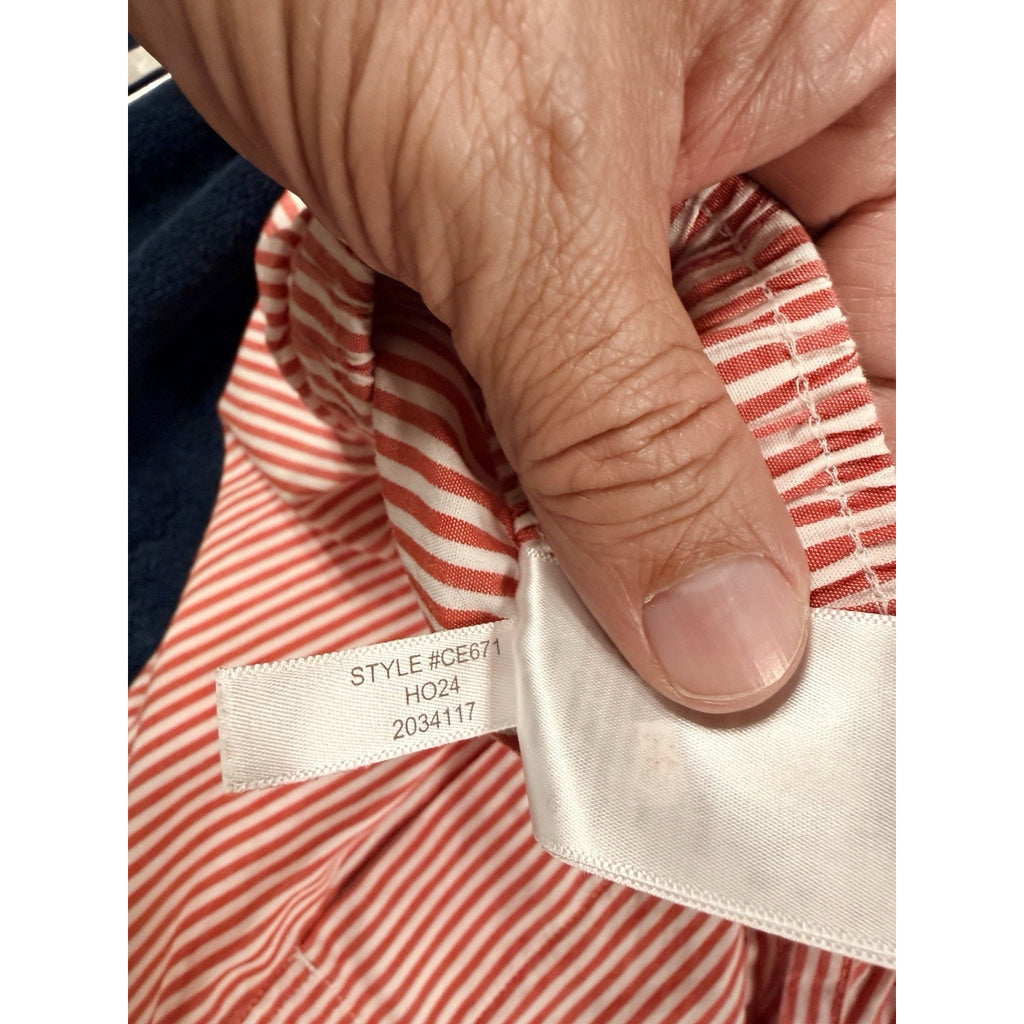 J.Crew Red White Striped Pajama Lounge Pants Women’s Large Cotton Drawstring