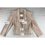 Valerie Stevens Womens Suede Leather Blazer Taupe Tan Jacket Vintage Small