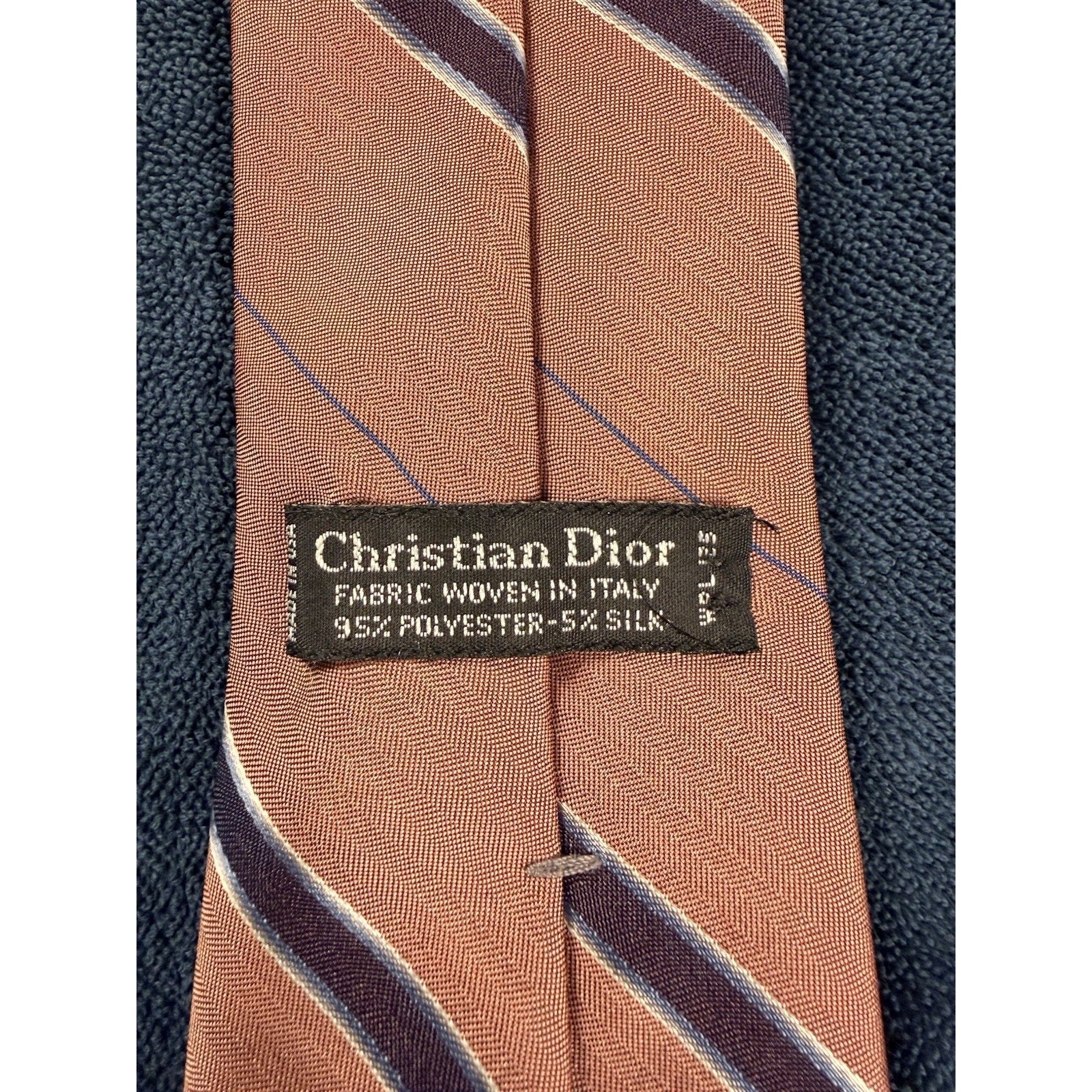 Christian Dior Monsieur Pink Striped Tie Italy Designer Necktie Classic Luxury