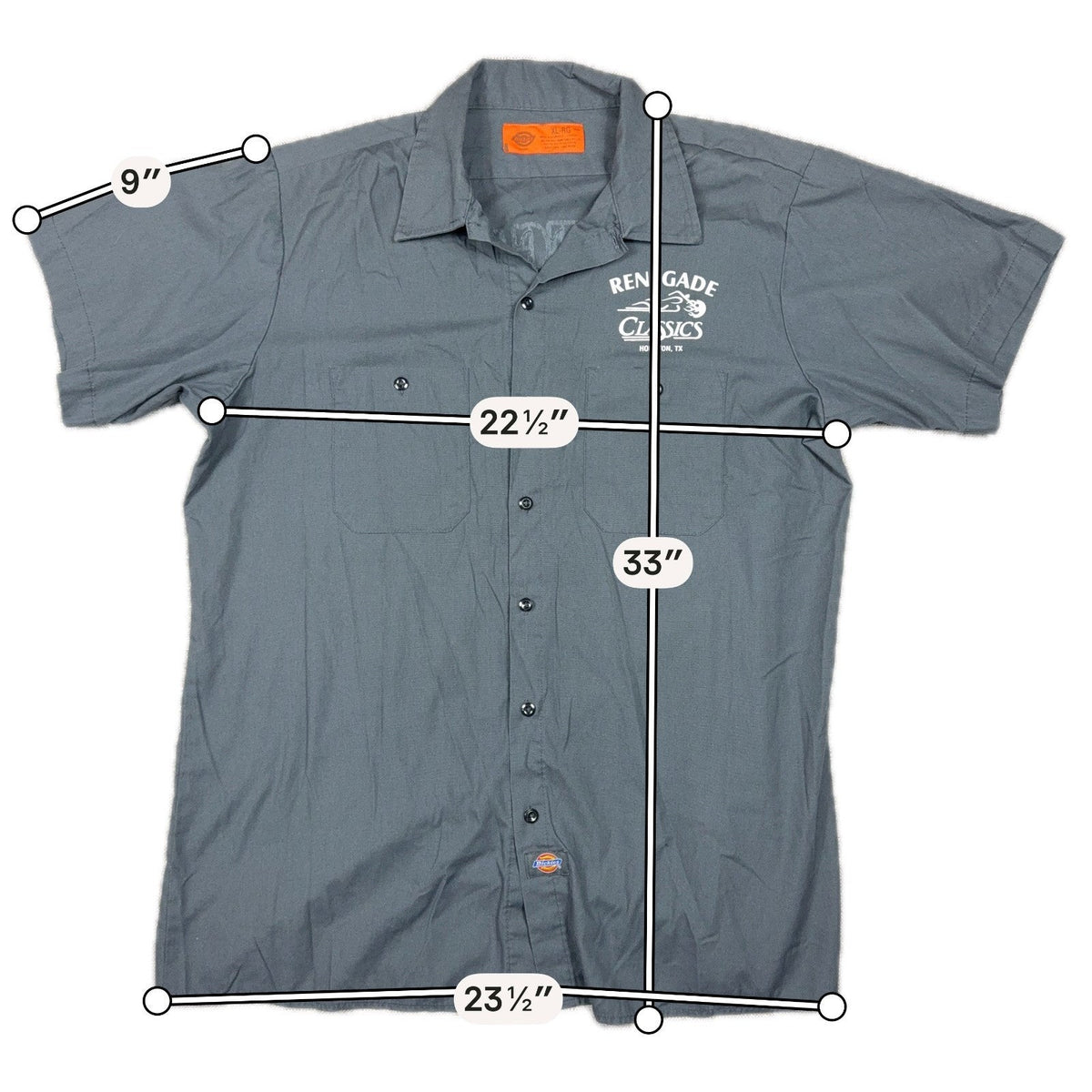 Dickies Renegade Classics Houston Pin-Up Work Shirt — Men’s XL