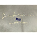Santorini Greece Crewneck Sweatshirt Medium Blue Embroidered Travel Pullover