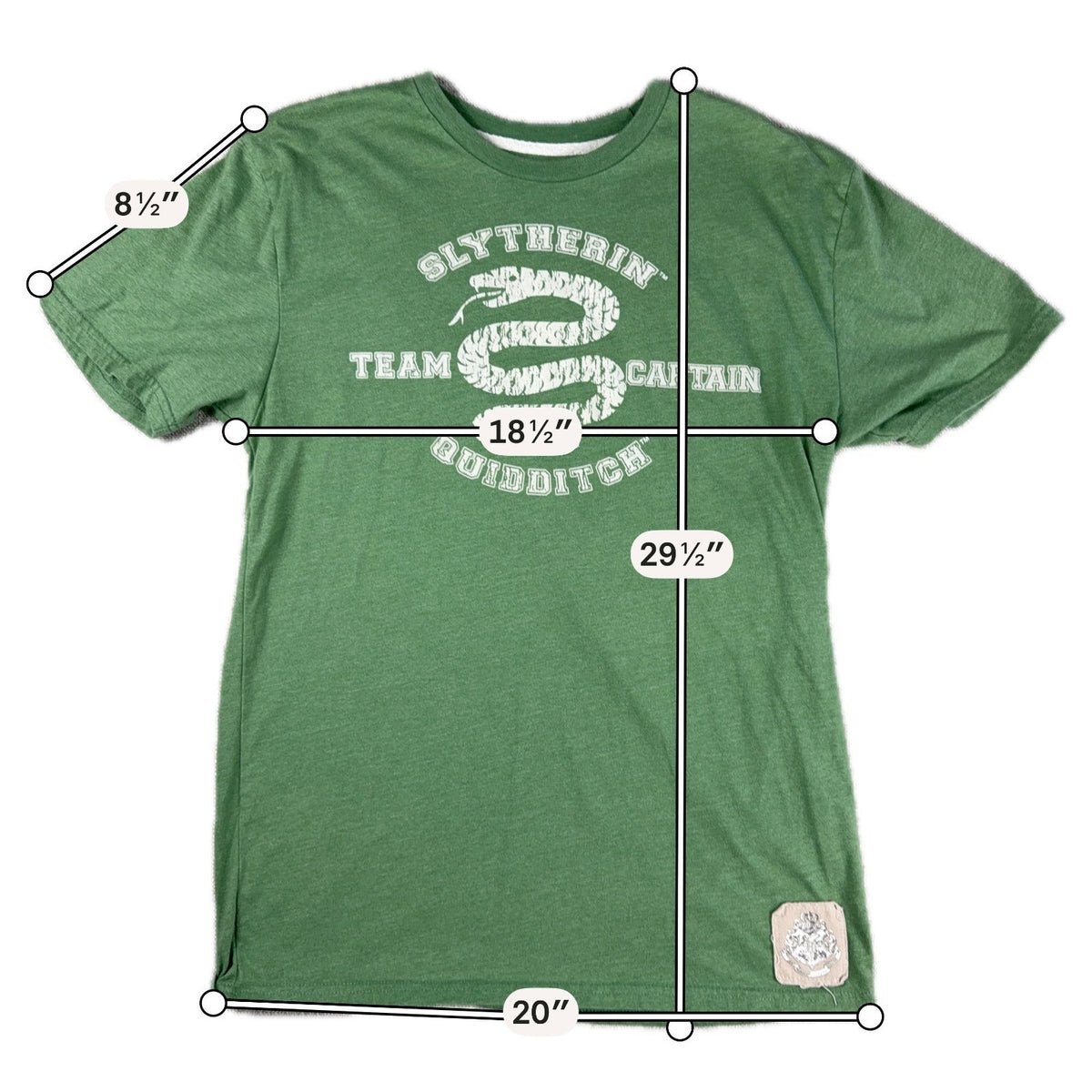Harry Potter Slytherin Quidditch Team Captain Shirt M Universal Studios Green