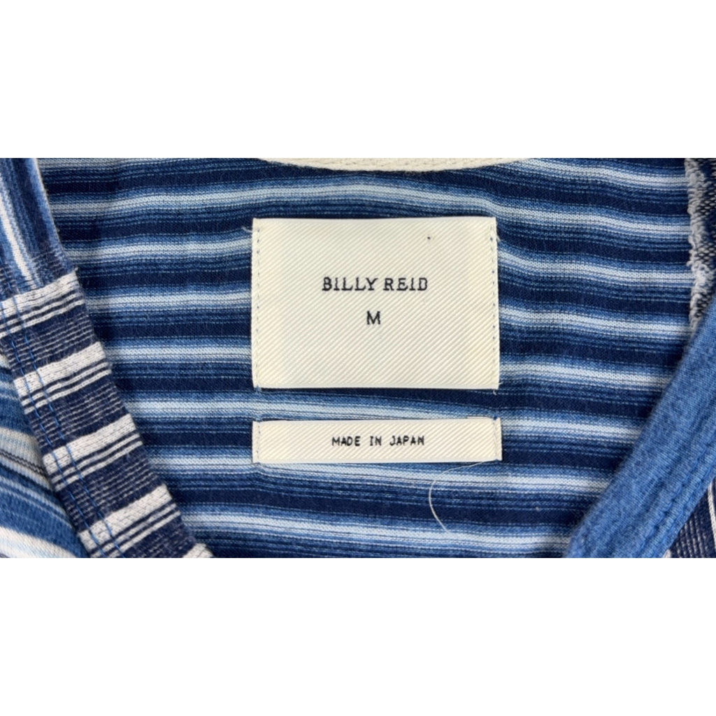 Billy Reid Made in Japan Indigo Patchwork Striped Long Sleeve Tee Men M