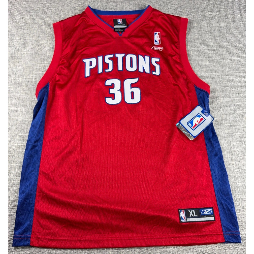 NWT Reebok Rasheed Wallace Detroit Pistons #36 Jersey Mens XL NBA Y2K