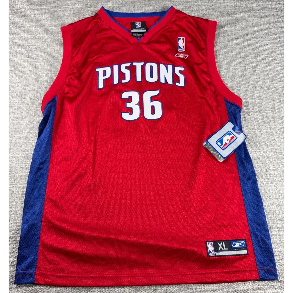 NWT Reebok Rasheed Wallace Detroit Pistons #36 Jersey Mens XL NBA Y2K