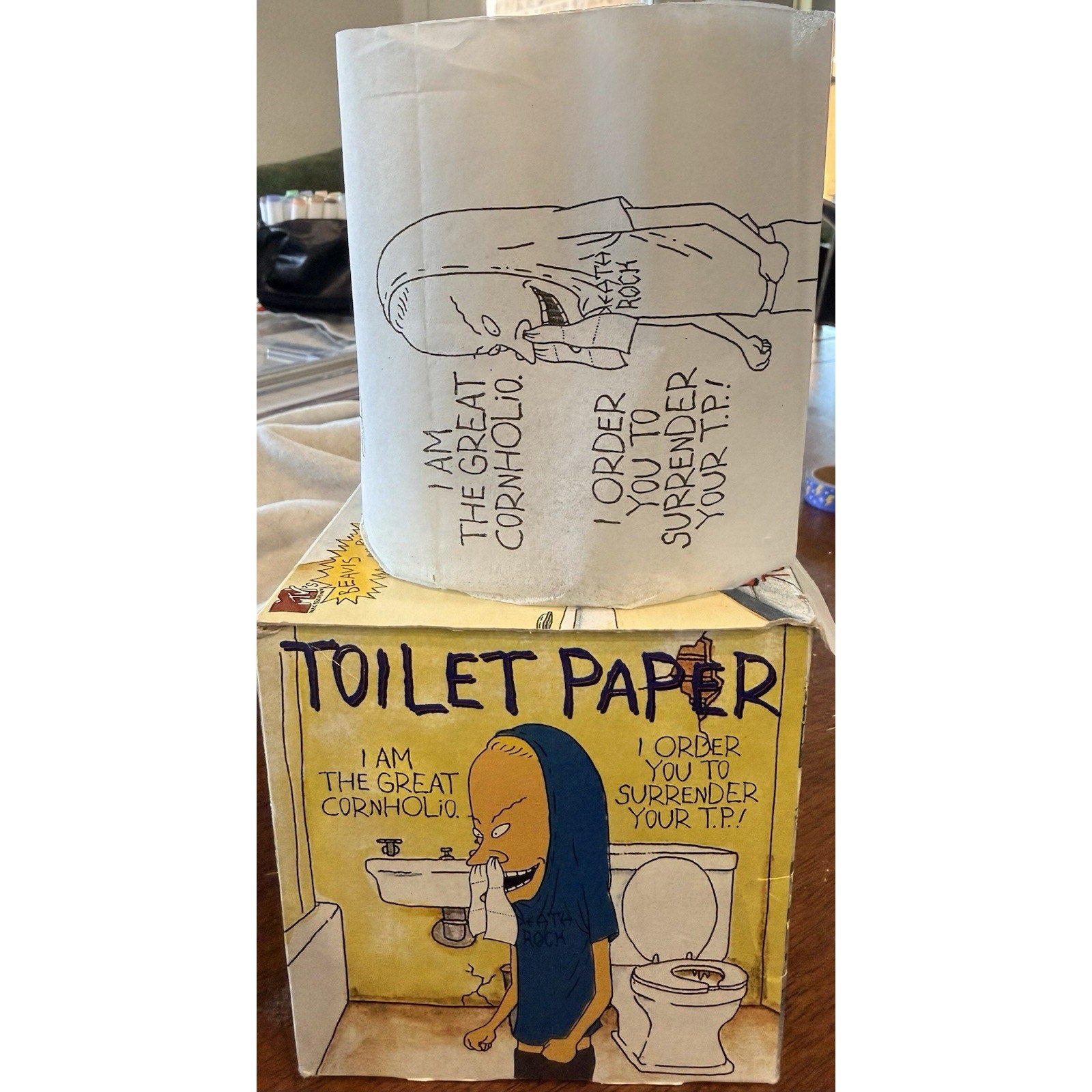 Vintage 1996 Beavis & Butt-Head Butt Wipe Toilet Paper Cornholio MTV Rare w/ Box