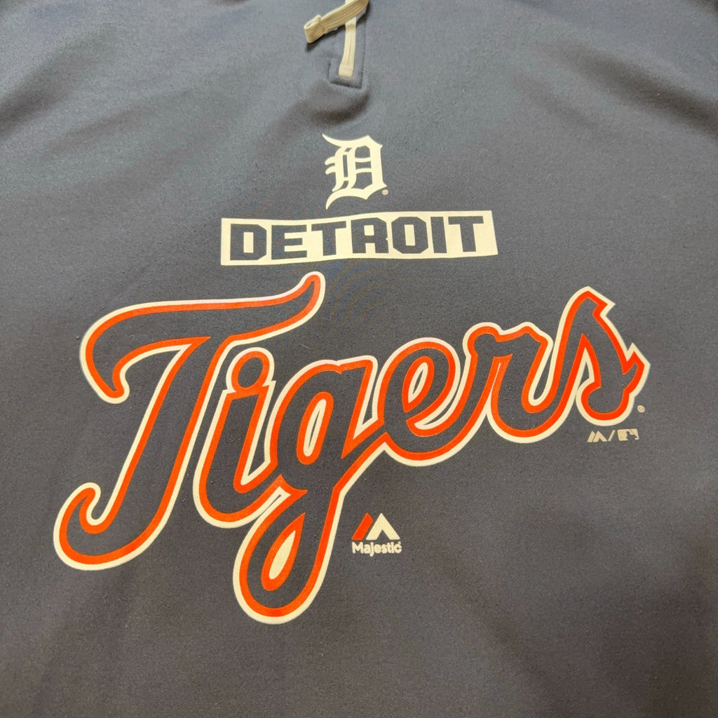 Detroit Tigers Majestic Authentic Collection 1/4 Zip Hoodie XL 2014 MLB