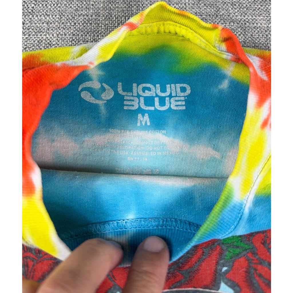 Liquid Blue Grateful Dead T Shirt Mens M Tie Dye Bertha Skull Roses Steal Face