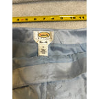 Talbots Petites Pure Silk Pants Womens 12P Blue Jacquard Brocade Dress Trousers