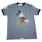 Disney Parks Mickey Mouse Mens M Gray Ringer T Shirt Distressed Graphic Tee