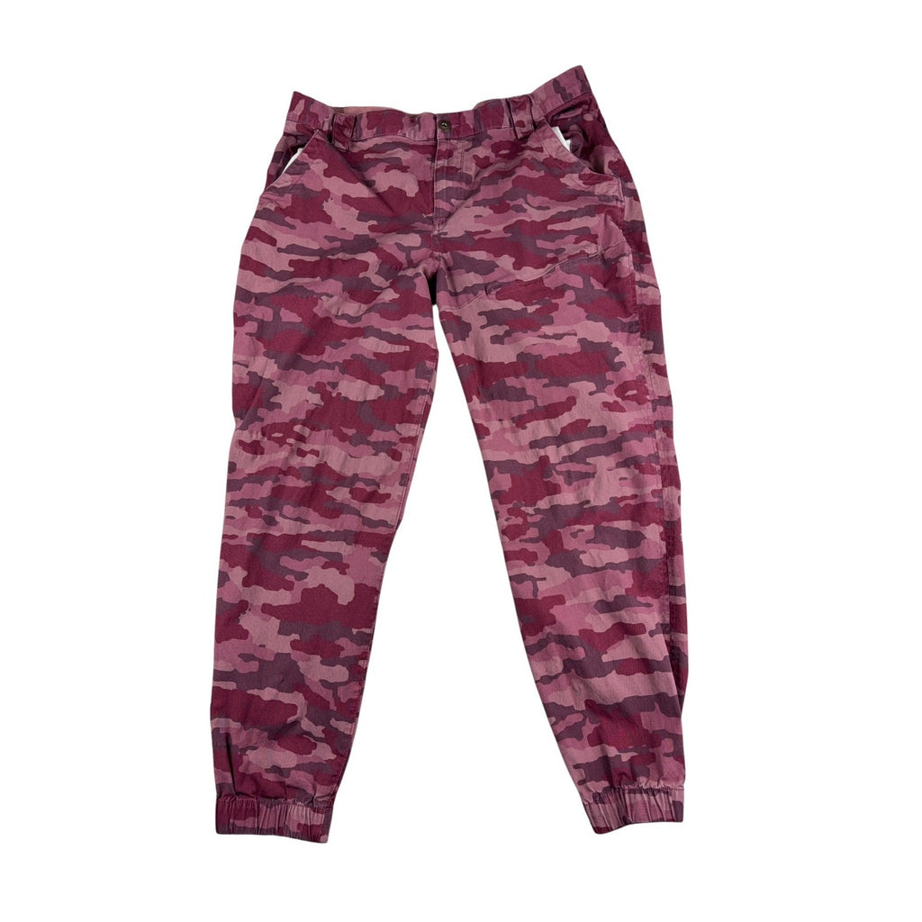 Duluth Trading Rootstock Gardening Jogger Pants Womens 44 Pink Camo Stretch