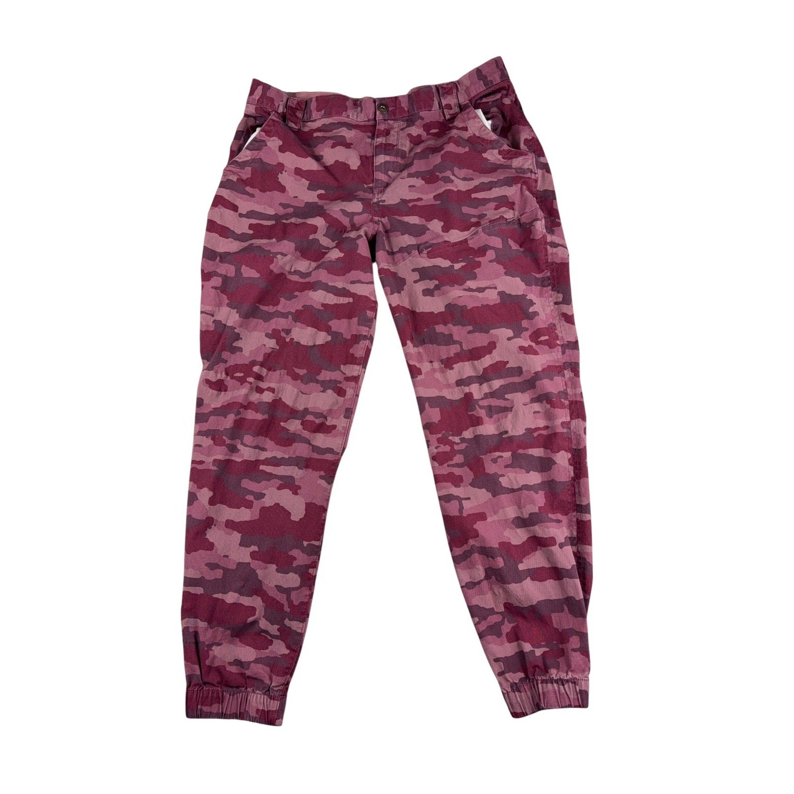 Duluth Trading Rootstock Gardening Jogger Pants Womens 44 Pink Camo Stretch