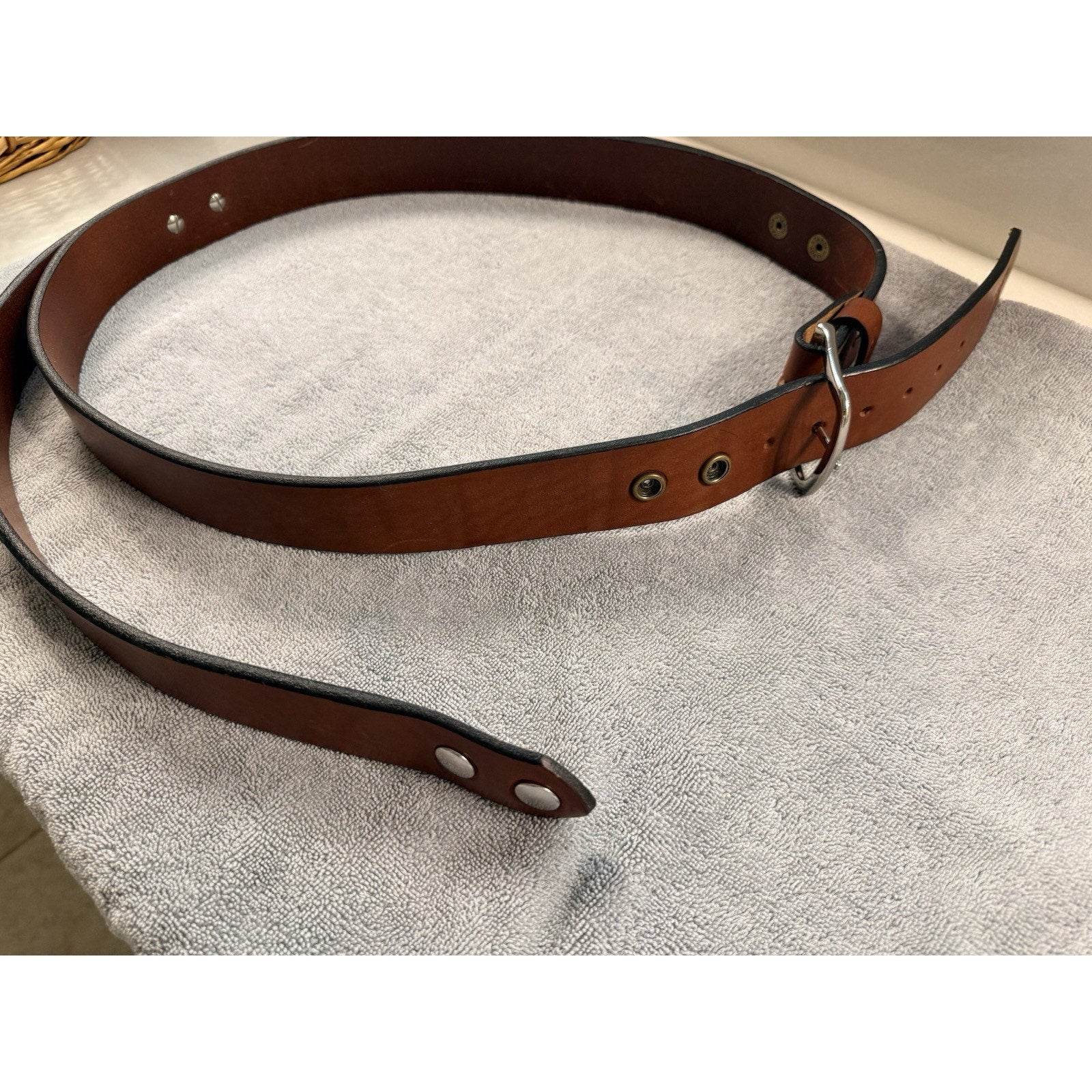 Turtleback Leather Gun Belt Heavy Duty CCW EDC Brown Leather Size ~46 USA Made